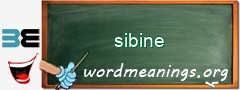 WordMeaning blackboard for sibine